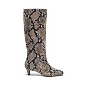 Anthropologie Silent D Erena Kitten-Heel Boots Snakeskin Print